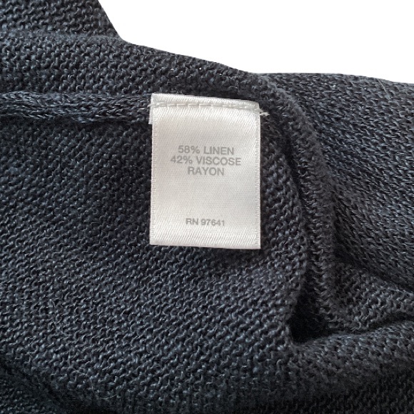 J. Jill Navy Blue Women's Open Cardigan Sweater Linen Rayon, size M - Picture 6 of 9